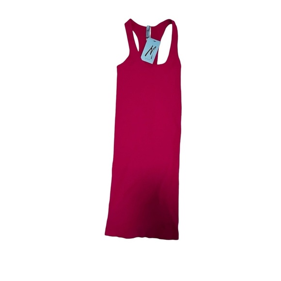 NWT Marciano Ribbed Knit Tank Bodycon Dress in hot pink M/L fairy girlie 90s - Picture 14 of 14